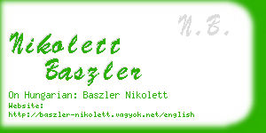 nikolett baszler business card